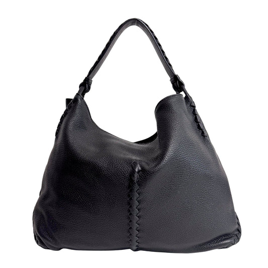 BOTTEGA VENETA Black Leather Intrecciato Hobo Shoulder Bag, in , Sold by HIVE PRELOVED - Shoulder Bags, ,