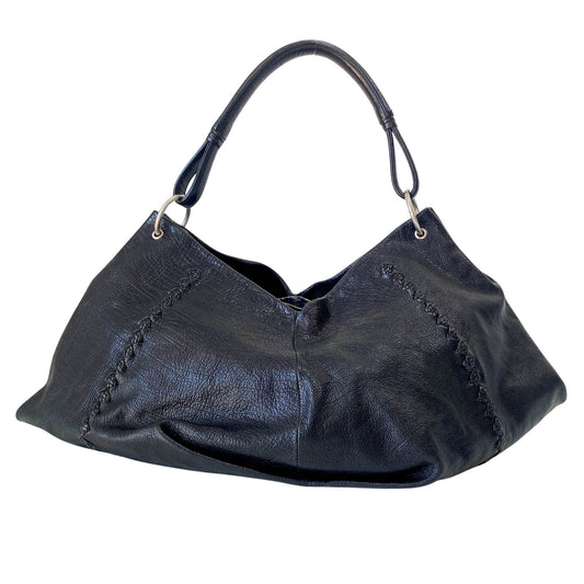 BOTTEGA VENETA Black Leather Shoulder Bag with Intrecciato Details, in , Sold by HIVE PRELOVED - Shoulder Bags, ,