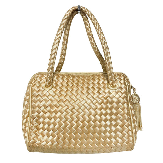 BOTTEGA VENETA Gold Intrecciato Leather Mini Shoulder / Crossbody Bag, in , Sold by HIVE PRELOVED - Handle Bags, ,