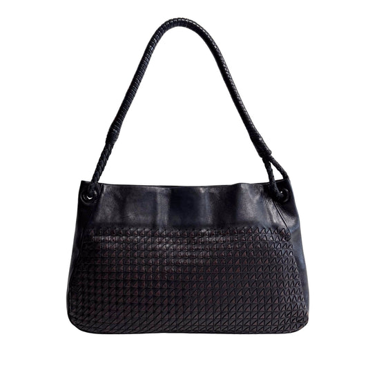 BOTTEGA VENETA Intrecciato Black and Brown Leather Shoulder Bag, in , Sold by HIVE PRELOVED - Shoulder Bags, ,