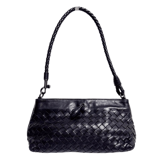BOTTEGA VENETA Intrecciato Black Leather Shoulder Bag, in , Sold by HIVE PRELOVED - Shoulder Bags, ,