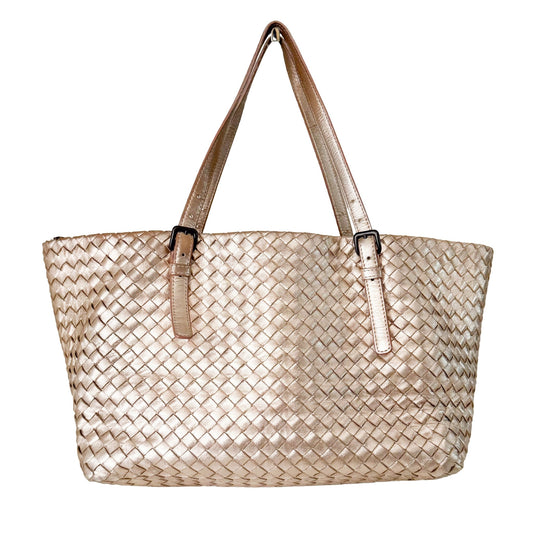 BOTTEGA VENETA Intrecciato Cesta Metallic Pink Leather Strap Tote / Shoulder Bag, in , Sold by HIVE PRELOVED - Shoulder Bags, Totes,