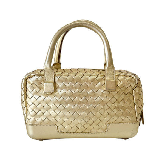 BOTTEGA VENETA Intrecciato Gold Leather Handle Bag, in , Sold by HIVE PRELOVED - Handle Bags, ,