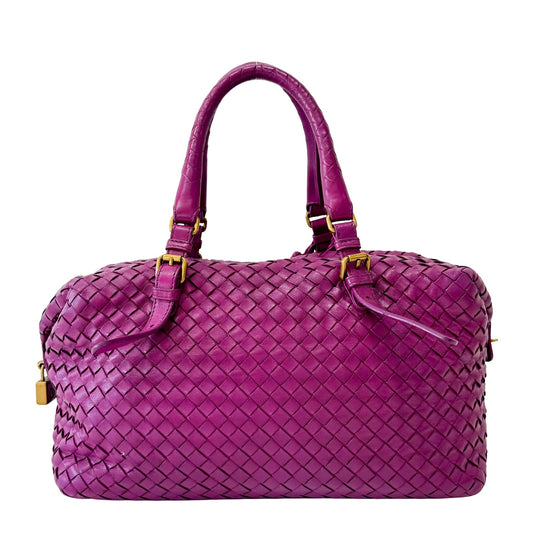 BOTTEGA VENETA Intrecciato Purple Leather Bowling Bag, in , Sold by HIVE PRELOVED - Shoulder Bags, ,