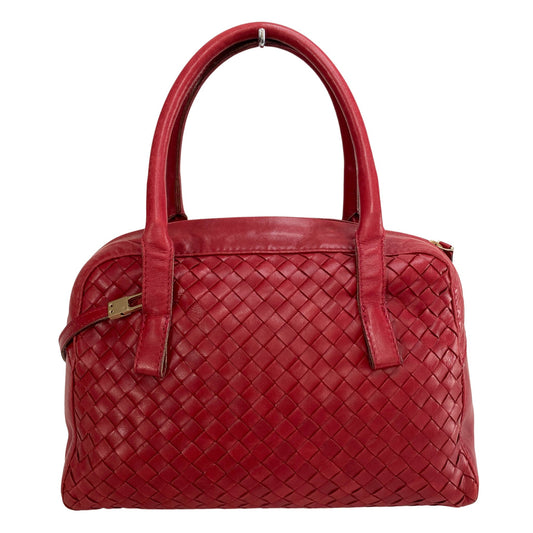 BOTTEGA VENETA Intrecciato Red Leather Mini Boston Crossbody Bag, in , Sold by HIVE PRELOVED - Handle Bags, Shoulder Bags,