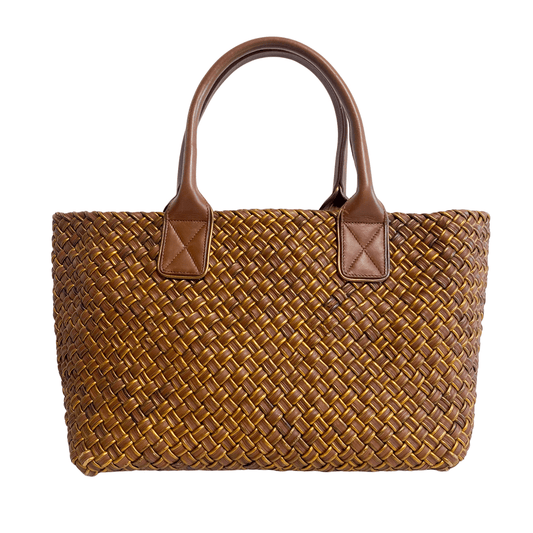 BOTTEGA VENETA Intrecciato Woven Tote Metallic Gold / Brown, in , Sold by HIVE PRELOVED - Totes, ,