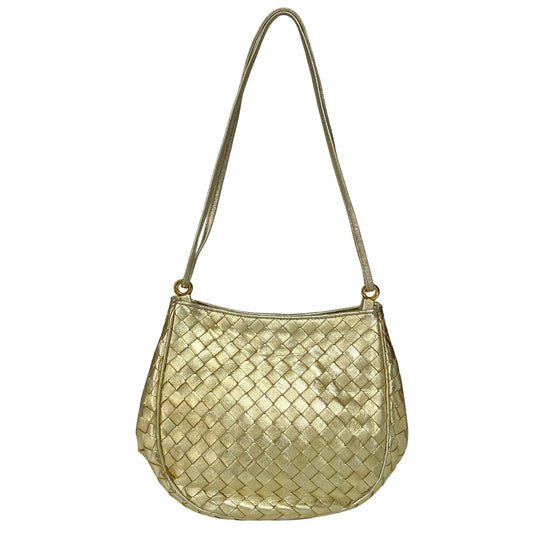 BOTTEGA VENETA Metallic Gold Intrecciato Leather Mini Shoulder / Crossbody Bag, in , Sold by HIVE PRELOVED - Shoulder Bags, ,