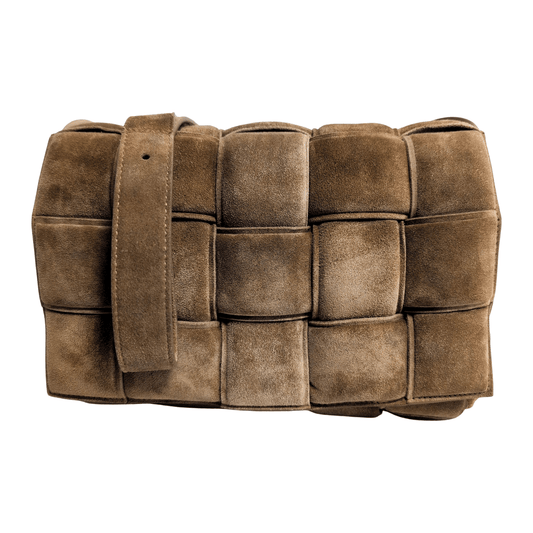 BOTTEGA VENETA Padded Cassette Crossbody Shoulderbag Suede Brown MaxiIntrecciato, in , Sold by HIVE PRELOVED - Crossbody bags