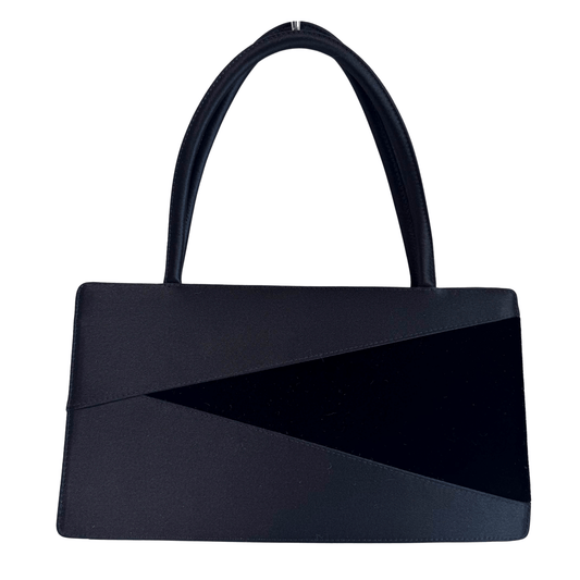 BOTTEGA VENETA Vintage Satin and Velvet Black Handle Bag, in , Sold by HIVE PRELOVED - Handle Bags, ,