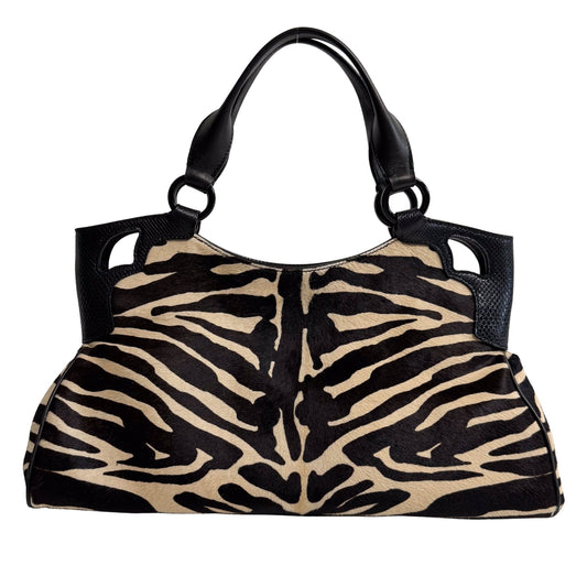 CARTIER Marcello de Cartier Beige/Black Zebra Print Pony Hair, in , Sold by HIVE PRELOVED - Handle Bags, ,