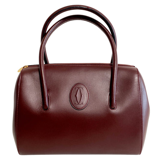 CARTIER Must de Cartier Top Handle Mini Boston Leather Bag, in , Sold by HIVE PRELOVED - Handle Bags, ,