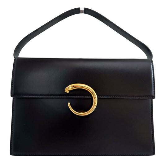 CARTIER Panthère Black Calf Leather Clutch Shoulder Bag, in , Sold by HIVE PRELOVED - Clutch bag, Crossbody bag, Shoulder Bag