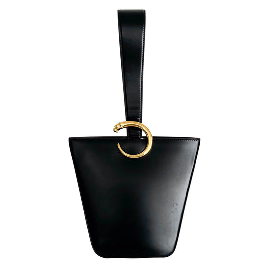 CARTIER Panthère Leather Top Handle bag Black Mini, in , Sold by HIVE PRELOVED - Handle Bags, ,