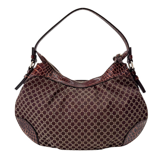 CELINE Macadam Triomphe Brown Canvas Hobo Shoulder Bag, in , Sold by HIVE PRELOVED - Shoulder Bags, ,