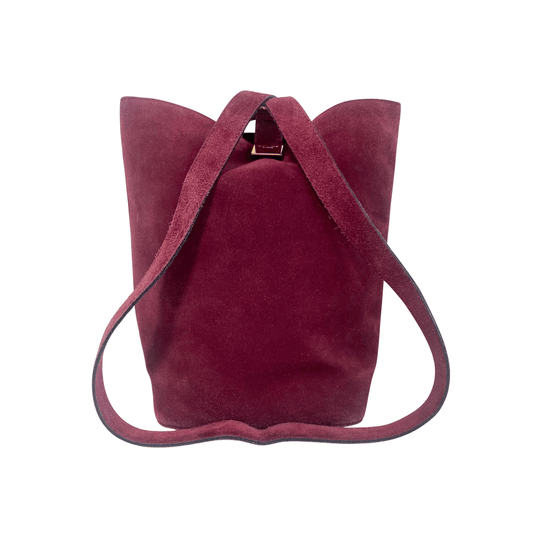 CELINE Purple Suede Gold Circle Hardware Shoulder Bag, in , Sold by HIVE PRELOVED - Shoulder Bags, ,