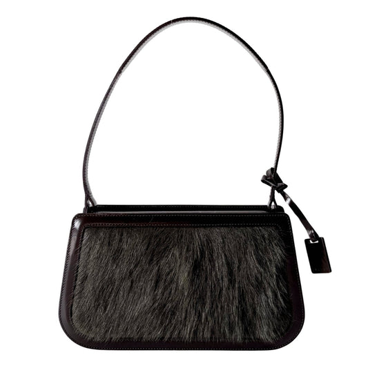 CELINE Vintage Green Fur/Brown Leather Shoulder Bag, in , Sold by HIVE PRELOVED - Shoulder Bags, ,