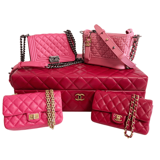 CHANEL 2020 Limited Edition Success Story Set of 4 Minis Bags Pink Red, in Sold by HIVE PRELOVED Mini bags, Shoulder Bag