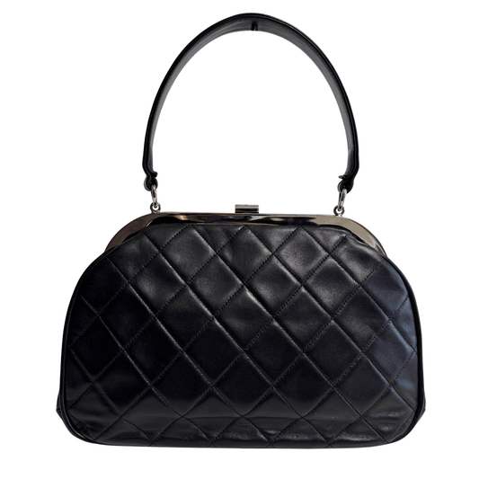 CHANEL Black Lambskin Leather Top Handle Bag, in , Sold by HIVE PRELOVED - Handle Bags, ,