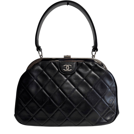 CHANEL Black Lambskin Leather Top Handle Bag, in , Sold by HIVE PRELOVED - Handle Bags, ,