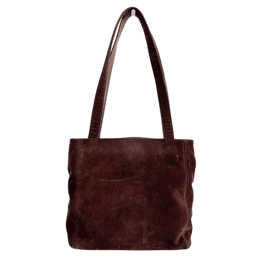 CHANEL Brown Suede CC Shoulder Bag, in , Sold by HIVE PRELOVED - Shoulder Bags, ,