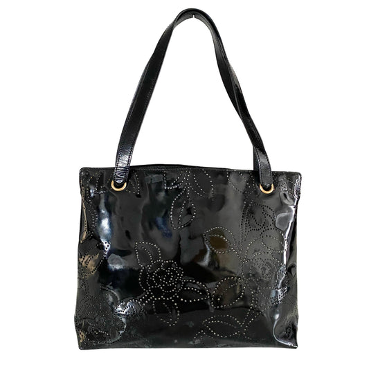 CHANEL Camellia Patent Leather Black Tote Bag, in , Sold by HIVE PRELOVED - Totes, ,