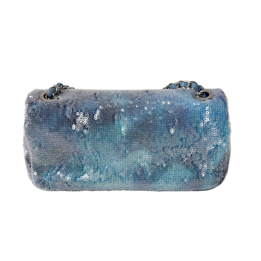 CHANEL CC Flap Waterfall Sequin Blue Double Chain Shoulder Bag, in , Sold by HIVE PRELOVED - Shoulder Bags, ,