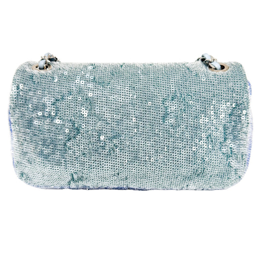 CHANEL CC Flap Waterfall Sequin Blue Double Chain Shoulder Bag, in , Sold by HIVE PRELOVED - Crossbody bags, Shoulder Bags,