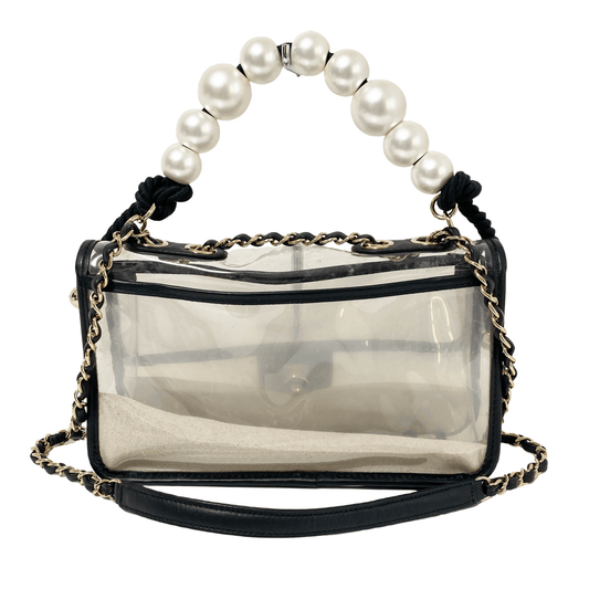 CHANEL Chanel Lambskin PVC Sand By The Sea Flap Bag With Pearl Strap, in , Sold by HIVE PRELOVED - Shoulder Bags, ,