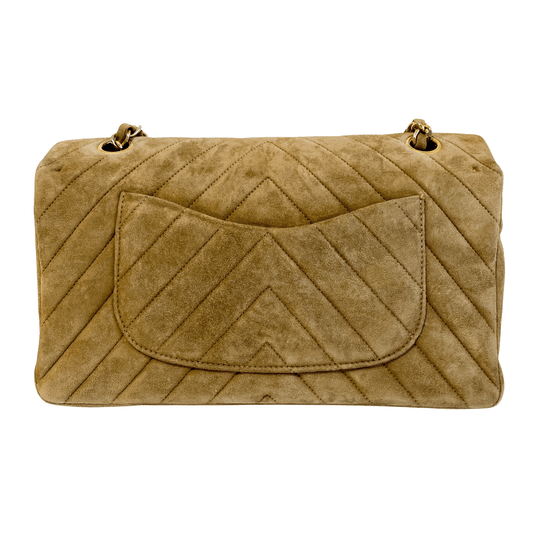 CHANEL Chevron V - stitch Suede W - flap Chain Shoulder Bag, in , Sold by HIVE PRELOVED - Shoulder Bags, ,