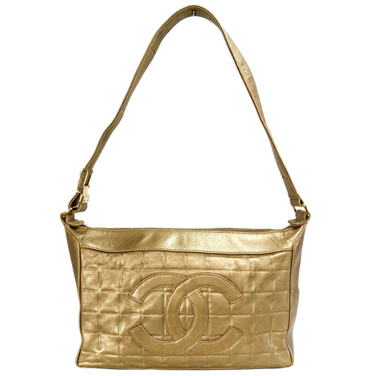 CHANEL Chocolate Bar Metal Gold Lambskin Shoulder Bag, in , Sold by HIVE PRELOVED - Shoulder Bags, ,
