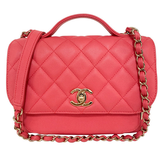 CHANEL Coco Business Affinity Caviar Leather Quilted Crossbody Bag Salmon Pink, in , Sold by HIVE PRELOVED - Crossbody bags, Handle Bags,