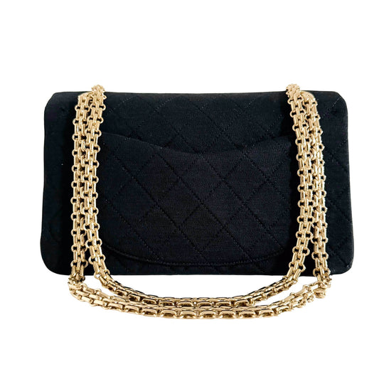 CHANEL Cotton Timeless Classic Quilted Double Flap Shoulder Bag Double Chain Gold Hardware, in , Sold by HIVE PRELOVED