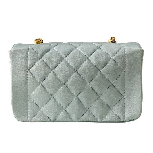 CHANEL Diana Flap Light blue Satin Bijou Chain Shoulder Bag, in , Sold by HIVE PRELOVED - Shoulder Bags, ,
