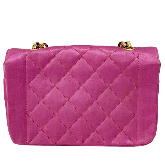 CHANEL Diana Pink Satin Matelasse 18 Gold Chain Shoulder Bag, in , Sold by HIVE PRELOVED - Shoulder Bags, ,