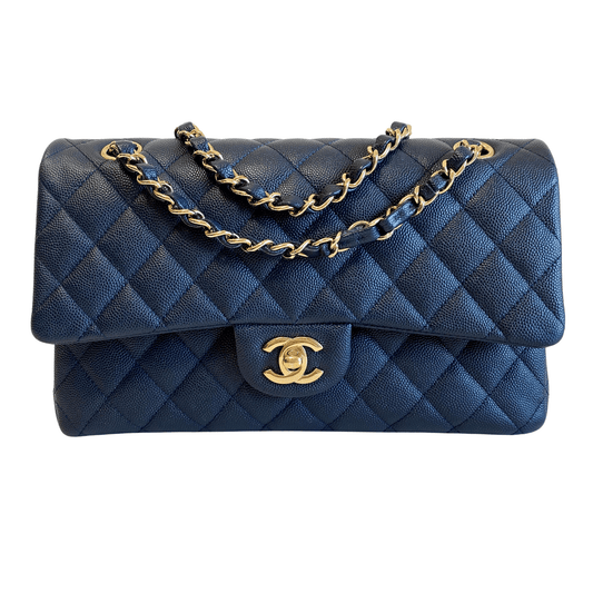 CHANEL Navy Timeless Classic Double Flap Quilted Shoulder Bag, in , Sold by HIVE PRELOVED - Crossbody bags, Shoulder Bags,