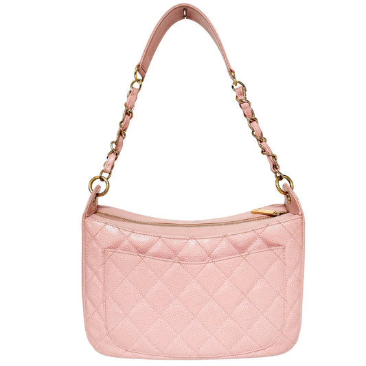 CHANEL Quilted Caviar Skin Leather Pink Hobo Shoulder Bag, in , Sold by HIVE PRELOVED - Shoulder Bags, ,
