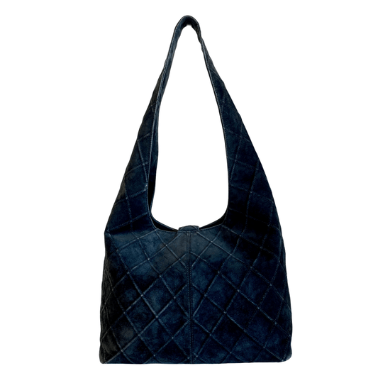 CHANEL Quilted Hobo Black Suede Shoulder Bag, in , Sold by HIVE PRELOVED - Shoulder Bags, ,