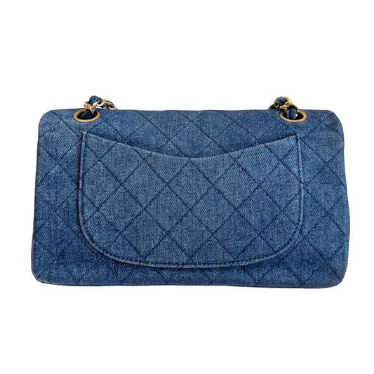 CHANEL Timeless Classic Double Flap Navy Denim Chain Shoulder Bag, in , Sold by HIVE PRELOVED - Crossbody bags, Shoulder Bags