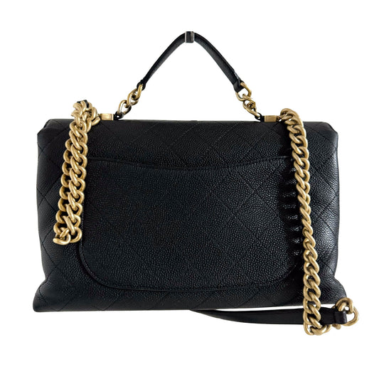 CHANEL Timeless Classic Top Handle Single Flap Caviar Skin Leather Chain Shoulder Bag in Sold by HIVE PRELOVED- Shoulder Bag