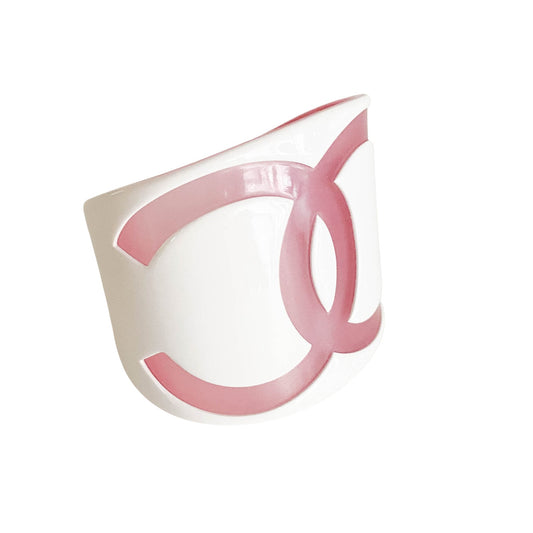CHANEL Vintage Chanel Pink Cutout Oversize CC Cuff2001, in , Sold by HIVE PRELOVED - Bracelets / Bangles, ,