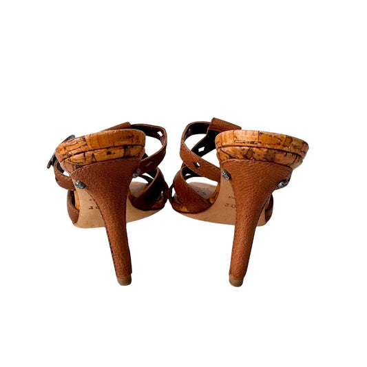 DIOR Brown Logo Coin Strap Heels 36 1/2, in , Sold by HIVE PRELOVED - Sandals, ,