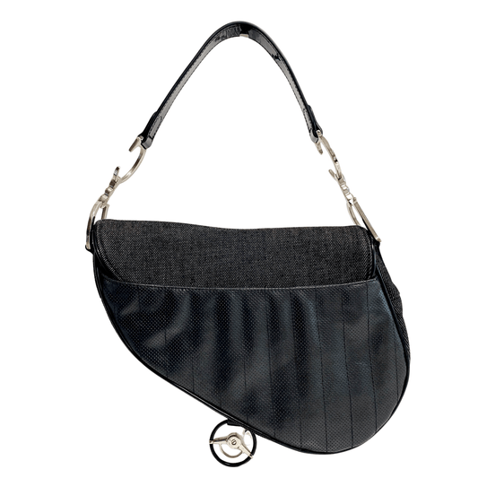 DIOR Cadillac Saddle Black Denim Shoulder Bag 2001, in , Sold by HIVE PRELOVED - Shoulder Bags, ,