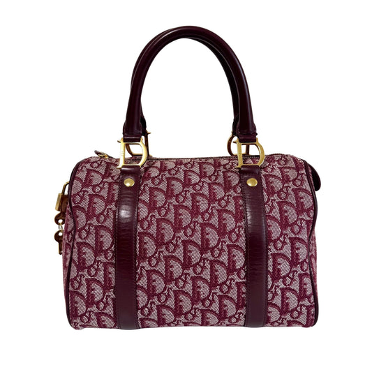 DIOR Christian Dior Trotter Canvas Boston Bag Wine Red, in , Sold by HIVE PRELOVED - Handle Bags, ,