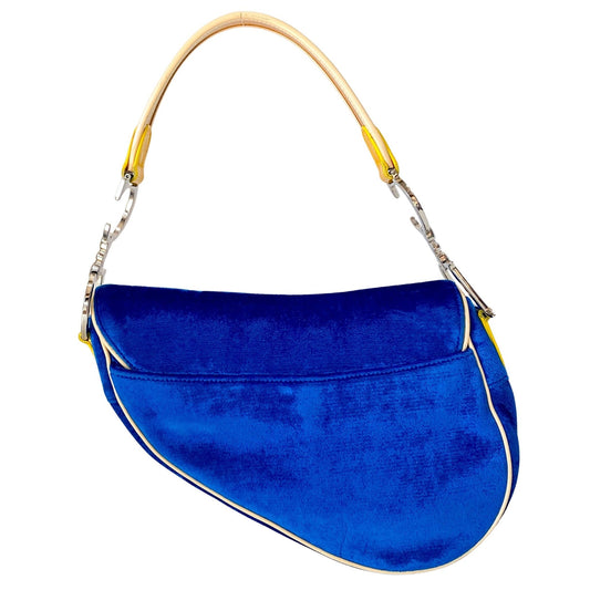 DIOR Limited Edition Saddle "Adiorable" Blue Velvet, in , Sold by HIVE PRELOVED - Shoulder Bags, ,