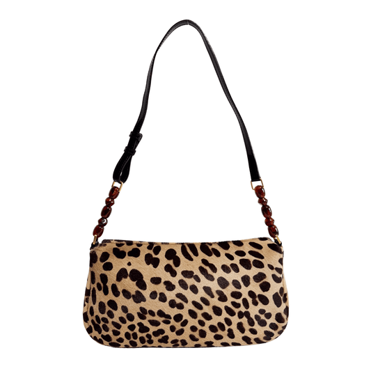 DIOR Malice Pearl Leopard Brown Leather Shoulder Bag, in , Sold by HIVE PRELOVED - Shoulder Bags, ,