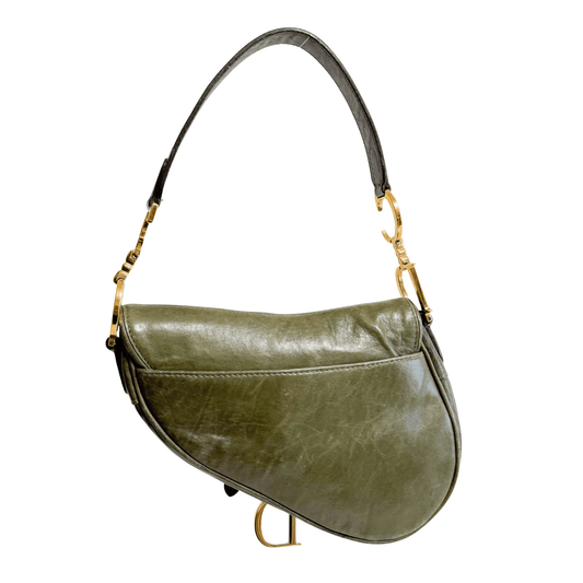 DIOR Mini Saddle Green Leather Bag, in , Sold by HIVE PRELOVED - Handle Bags, ,
