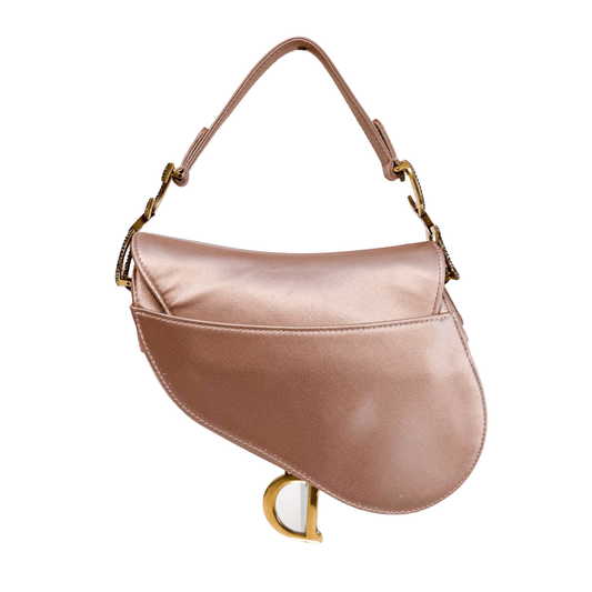 DIOR Mini Saddle Pink Satin Shoulder Bag with Rhinestone Hardware, in , Sold by HIVE PRELOVED - Shoulder Bags, ,