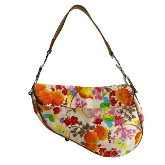 DIOR Saddle Floral Printed Canvas Shoulder Bag, in , Sold by HIVE PRELOVED - Shoulder Bags, ,