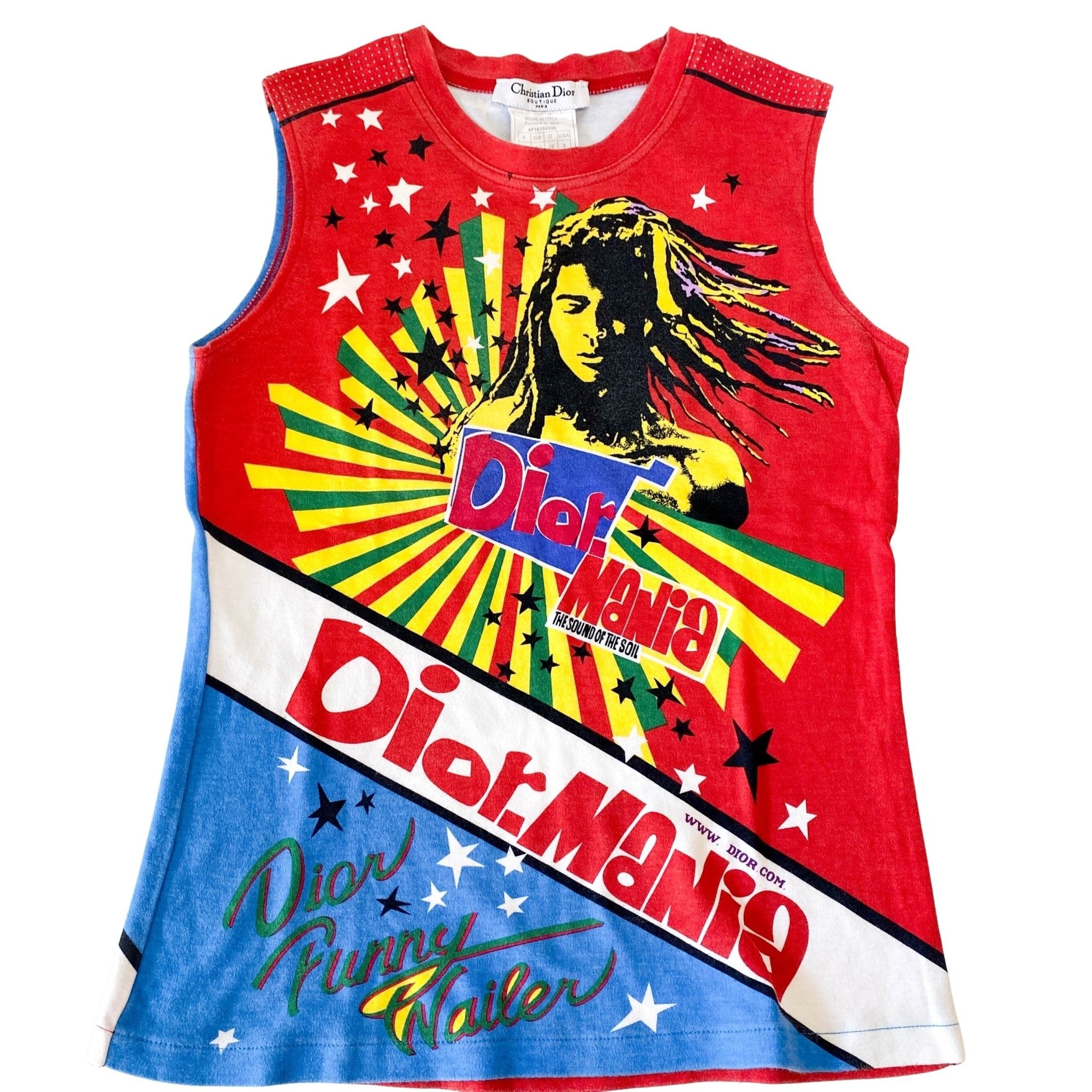 ☆ レア☆Dior タンクトップ クリスチャンディオール　ガリアーノ　ボブマリー DIOR Cotton Bob Marley Tank Top | HIVE PRELOVED