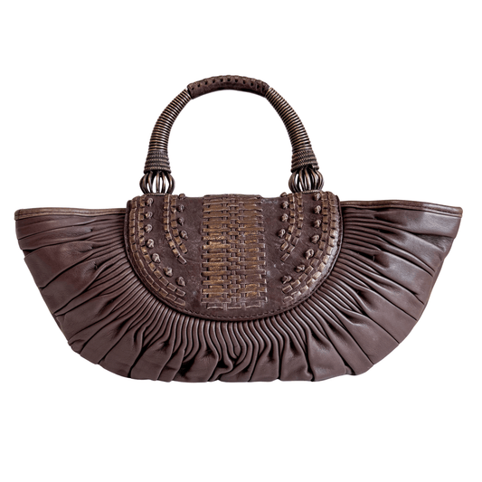 DIOR Vintage Dior Brown Leather Top Handle Bag, in , Sold by HIVE PRELOVED - Handle Bags, ,